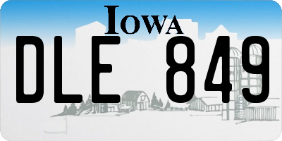 IA license plate DLE849