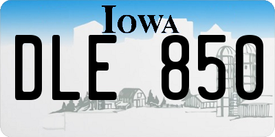 IA license plate DLE850