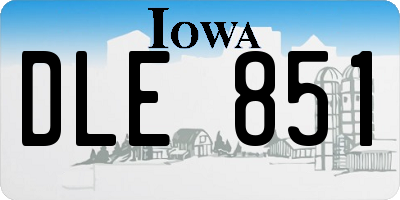 IA license plate DLE851
