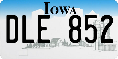IA license plate DLE852