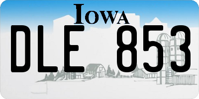 IA license plate DLE853
