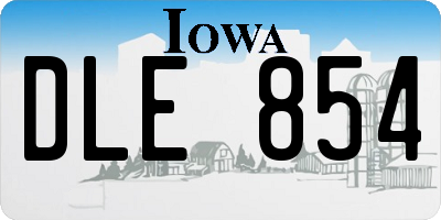 IA license plate DLE854