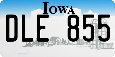 IA license plate DLE855
