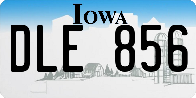 IA license plate DLE856