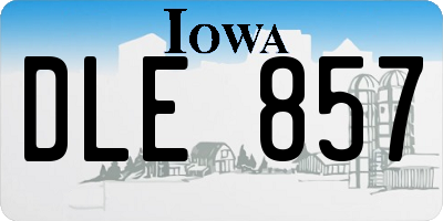IA license plate DLE857