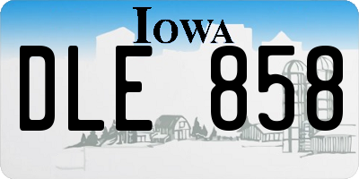 IA license plate DLE858