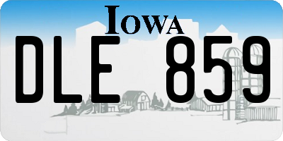 IA license plate DLE859