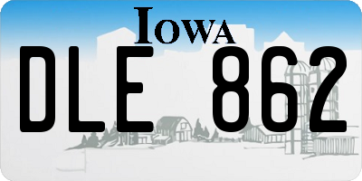 IA license plate DLE862