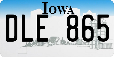 IA license plate DLE865