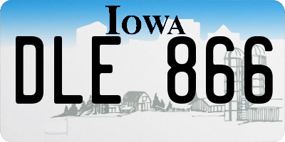 IA license plate DLE866