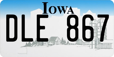 IA license plate DLE867