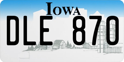 IA license plate DLE870