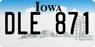 IA license plate DLE871