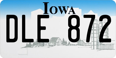 IA license plate DLE872