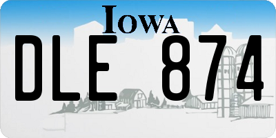 IA license plate DLE874