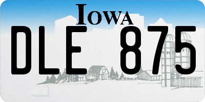 IA license plate DLE875