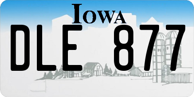 IA license plate DLE877