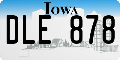 IA license plate DLE878