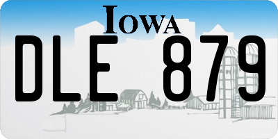 IA license plate DLE879