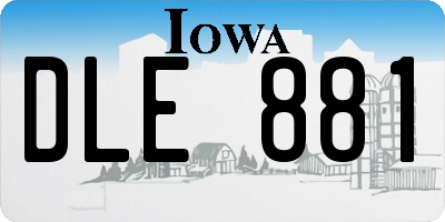 IA license plate DLE881