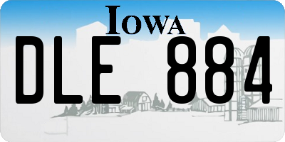 IA license plate DLE884