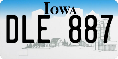 IA license plate DLE887