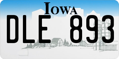 IA license plate DLE893