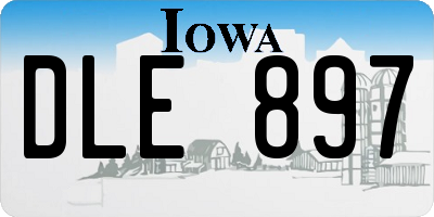 IA license plate DLE897