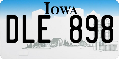 IA license plate DLE898