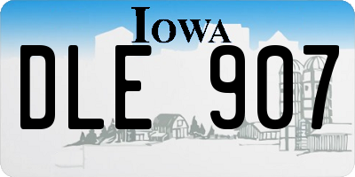 IA license plate DLE907