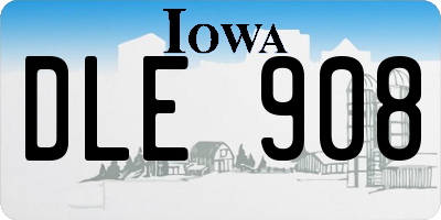IA license plate DLE908