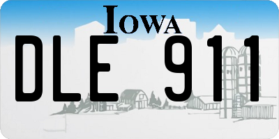 IA license plate DLE911