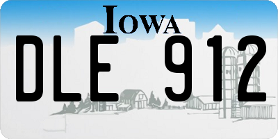 IA license plate DLE912