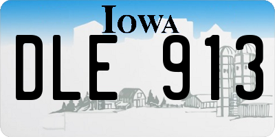 IA license plate DLE913