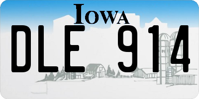 IA license plate DLE914