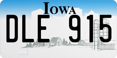 IA license plate DLE915