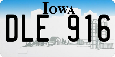 IA license plate DLE916