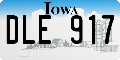 IA license plate DLE917