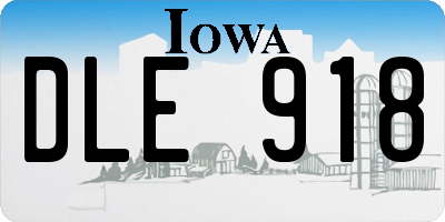 IA license plate DLE918