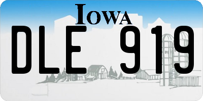 IA license plate DLE919