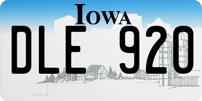 IA license plate DLE920