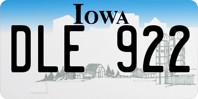 IA license plate DLE922