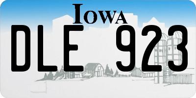 IA license plate DLE923