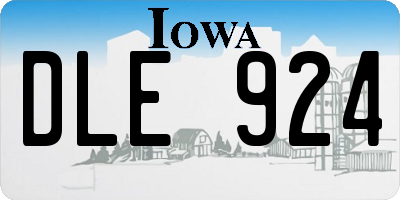 IA license plate DLE924