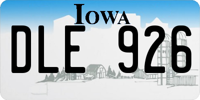 IA license plate DLE926