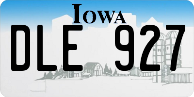 IA license plate DLE927