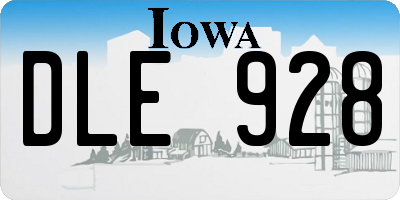 IA license plate DLE928