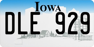IA license plate DLE929