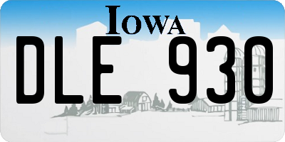 IA license plate DLE930