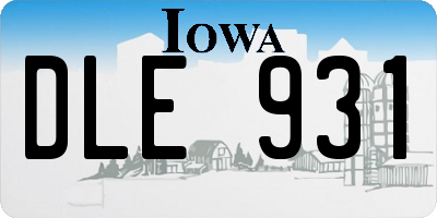 IA license plate DLE931
